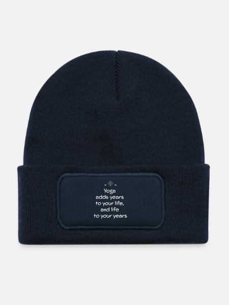 Yoga - Kinder Recycelter Patch Beanie - French Navy - Vorne