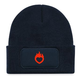 Saint-Valentin, Saint-Valentin, Saint-Valentin - Bonnet enfant en polyester recyclé avec patch - bleu marine - Devant