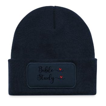 Bible Study Heart Design - Kids' Recycled Patch Beanie - french navy - Front