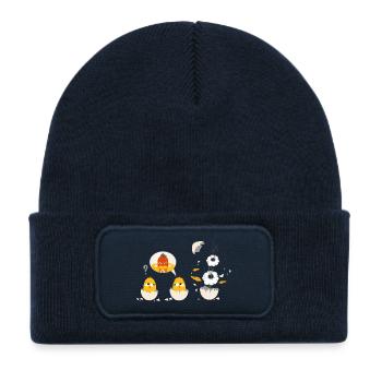 chick as a superhero - Kids' Recycled Patch Beanie - french navy - Front