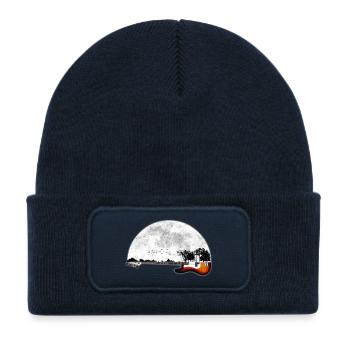 Gitarre Natur - Kinder Recycelter Patch Beanie - French Navy - Vorne