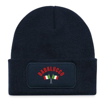 Blason des drapeaux italiens de Badalucco - Bonnet enfant en polyester recyclé avec patch - bleu marine - Devant