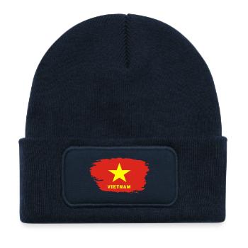 Vietnam drapeau / Cadeau Hanoi Asie Asie du Sud-Est - Bonnet enfant en polyester recyclé avec patch - bleu marine - Devant
