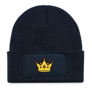 Vecteur des joyaux de la couronne du Roi d’Or - Bonnet enfant en polyester recyclé avec patch - bleu marine - Devant