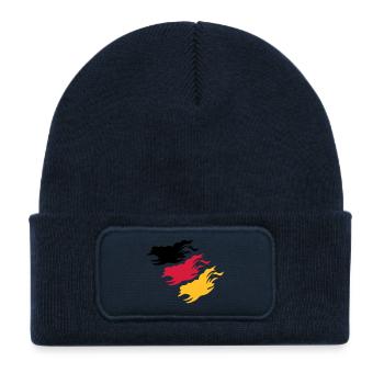 Conception Allemagne - Bonnet enfant en polyester recyclé avec patch - bleu marine - Devant