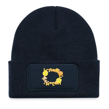 Ginger-Lemon-Honey Frame – Feel-Good Motif - Kids' Recycled Patch Beanie - french navy - Front