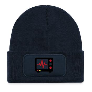 ECG Monitor Heartbeat Medicine - Kids' Recycled Patch Beanie - french navy - Front