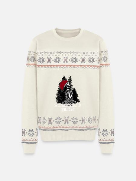 Schwarzwaldmädel Bollenhut Schwarzwald Bild Modern - Unisex Premium Organic Weihnachtspullover - Naturweiß