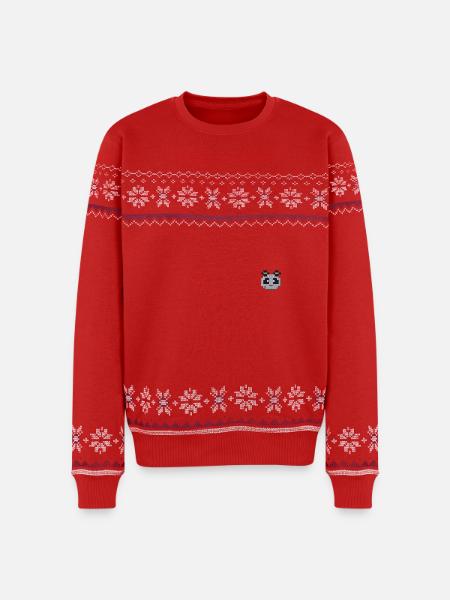 Pixel opossum - Unisex Premium Organic Weihnachtspullover - Rot