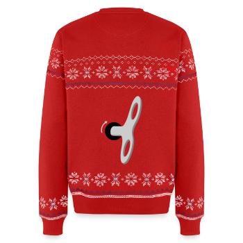 Der Mensch ist eine Maschine - Unisex Premium Organic Weihnachtspullover - Rot - Hinten - AI Model Male 178 light (178cm)