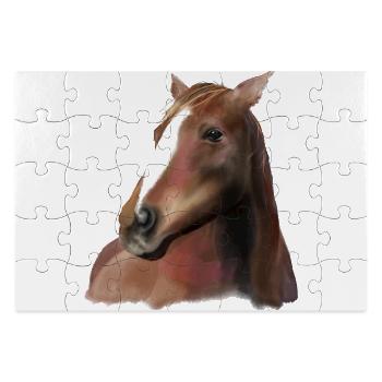 reiten Pferd Lieben Reiterin Pferde Pferdesprüche - Rechteckiges Puzzle 28 x 19 cm - Weiß - Vorne
