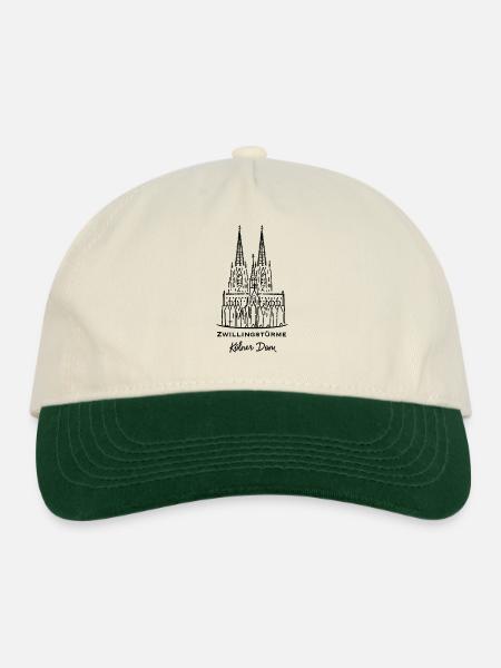 Kölner Dom, Doppeltürme - Contrast Baseballkappe - Natur/Forstgrün