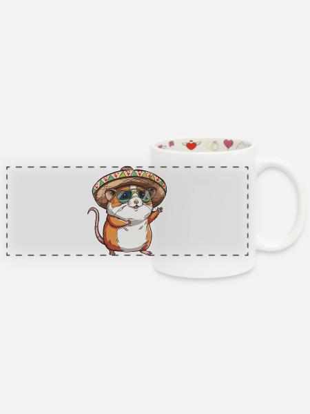 Hamster Lustig Sombrero - Love Tasse 325 ml - Weiß