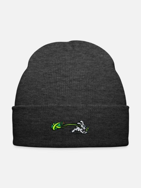 Asterix & Obelix Stickmotiv Idefix Mit Zaubertrank - Bestickte Wintermütze - Asphalt