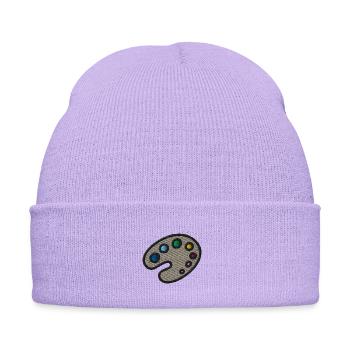 Embroidered colour palette - Embroidered Winter Hat - lavender - Front