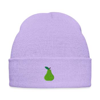 Poire brodée - Bonnet d'hiver personnalisable en broderie - lavande - Devant