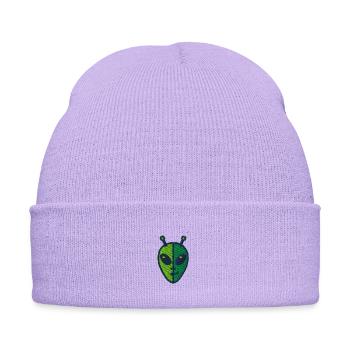 Twofaced alien - Embroidered Winter Hat - lavender - Front