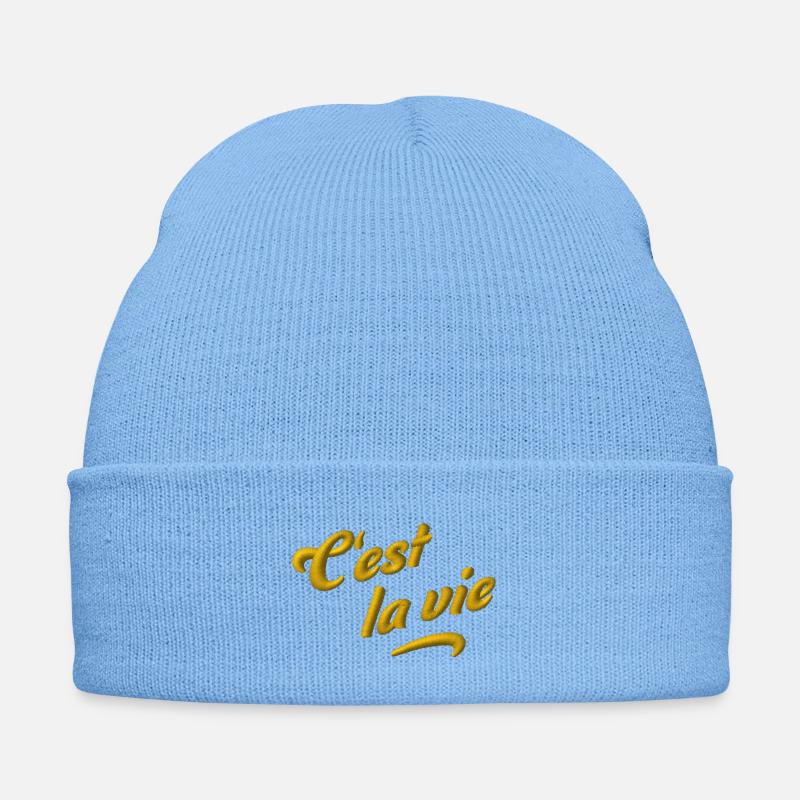 C’est la vie brodée Bonnet d'hiver personnalisable en broderie