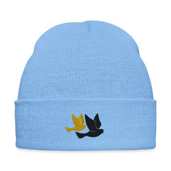 Bird - Embroidered Winter Hat - sky blue - Front