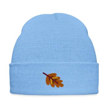 Oak leaf embroidered - Embroidered Winter Hat - sky blue - Front