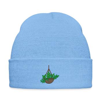 Indoor plant - Embroidered Winter Hat - sky blue - Front