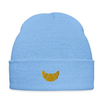 Croissant embroidered - Embroidered Winter Hat - sky blue - Front