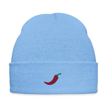 Embroidered chili - Embroidered Winter Hat - sky blue - Front