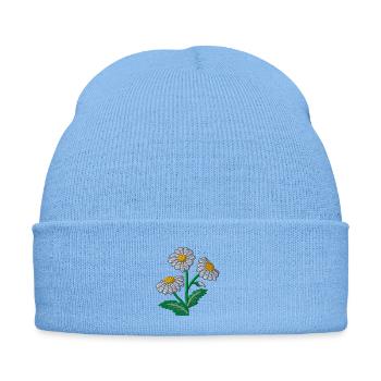 Pâquerette - Bonnet d'hiver personnalisable en broderie - bleu ciel - Devant