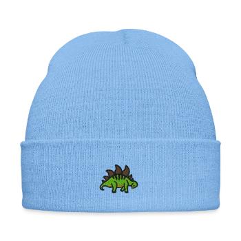 Stegosaurus - Bonnet d'hiver personnalisable en broderie - bleu ciel - Devant