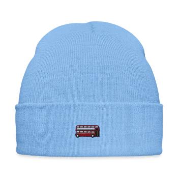 London Bus - Embroidered Winter Hat - sky blue - Front