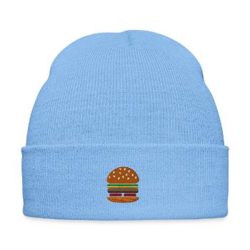 Burger embroidered - Embroidered Winter Hat - sky blue - Front