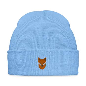 Fox - Embroidered Winter Hat - sky blue - Front