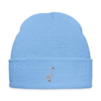 Oie brodée - Bonnet d'hiver personnalisable en broderie - bleu ciel - Devant