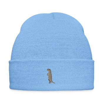 Suricate brodé - Bonnet d'hiver personnalisable en broderie - bleu ciel - Devant