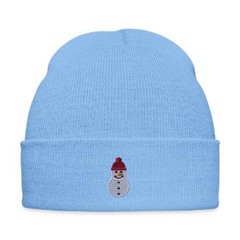 Snowman embroidered - Embroidered Winter Hat - sky blue - Front