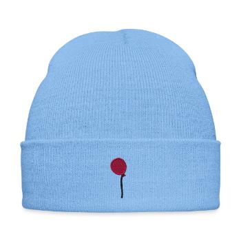Ballon brodé - Bonnet d'hiver personnalisable en broderie - bleu ciel - Devant