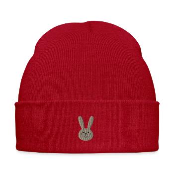 Rabbit - Embroidered Winter Hat - classic red - Front