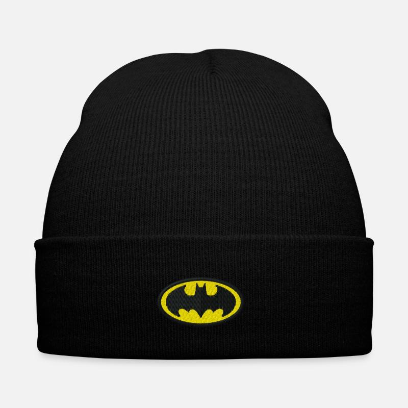 DC Comics Batman Petit Logo Broderie - Bonnet d'hiver personnalisable en broderie - noir