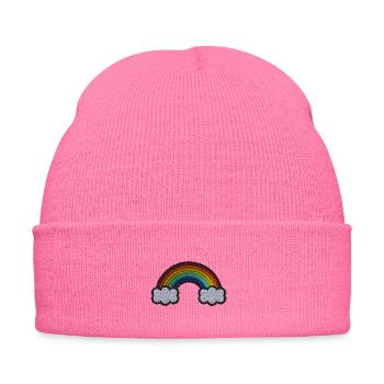 Arc-en-ciel - Bonnet d'hiver personnalisable en broderie - rose - Devant