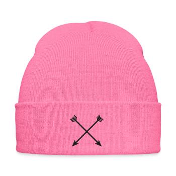 Flèches brodées - Bonnet d'hiver personnalisable en broderie - rose - Devant