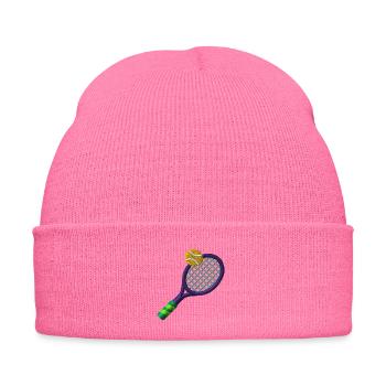 Tennis racket - Embroidered Winter Hat - pink - Front