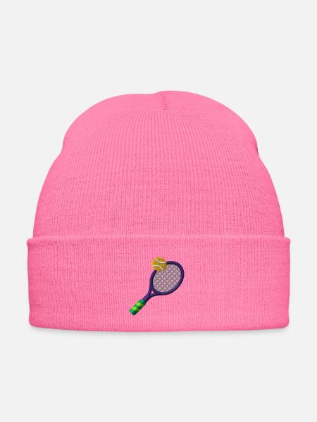 Raquette - Bonnet d'hiver personnalisable en broderie - rose - Devant