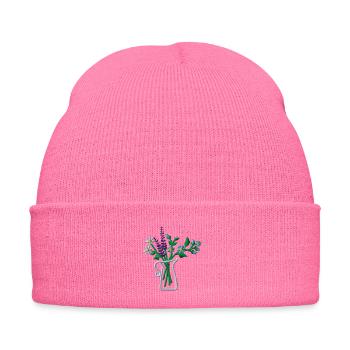 Vase à fleurs - Bonnet d'hiver personnalisable en broderie - rose - Devant