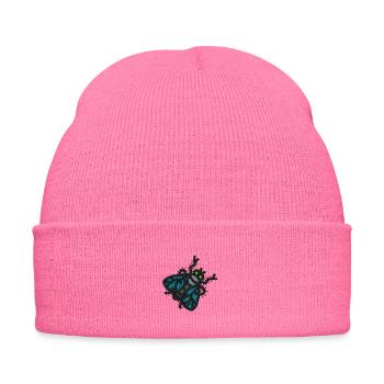 Stripy fly - Bestickte Wintermütze - Pink - Vorne