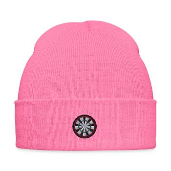 Embroidered dartboard - Embroidered Winter Hat - pink - Front