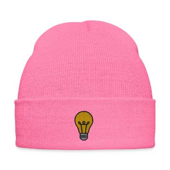 Embroidered light bulb - Embroidered Winter Hat - pink - Front