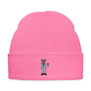 Teddy bear 6 - Embroidered Winter Hat - pink - Front