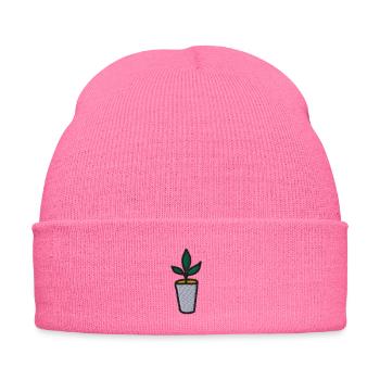 Fleur 2 - Bonnet d'hiver personnalisable en broderie - rose - Devant