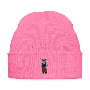 Teddy bear 9 - Embroidered Winter Hat - pink - Front