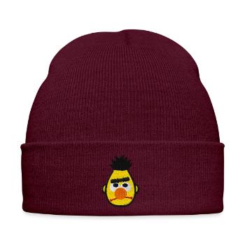 Sesamstraße Bert Als Stickmotiv - Bestickte Wintermütze - Burgunderrot - Vorne - Liam (192cm)